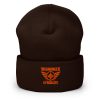 Orange Embroidered Brand Logo Beanie | Dense Knit
