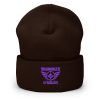 Purple Embroidered Brand Logo Beanie | Dense Knit
