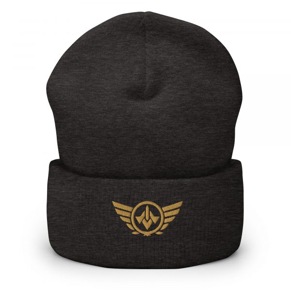 Old Gold Embroidered Logo Beanie | Dense Knit