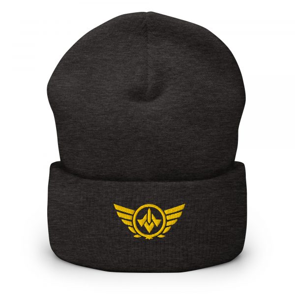 Gold Embroidered Logo Beanie | Dense Knit