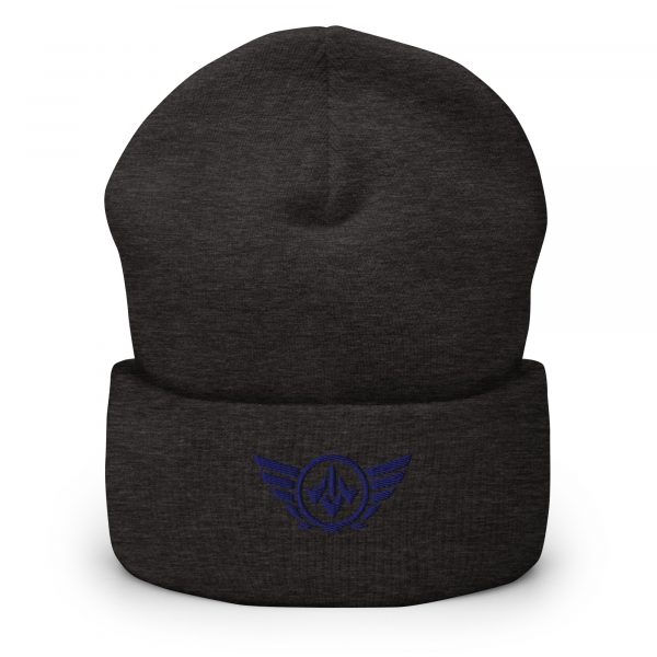 Navy Embroidered Logo Beanie | Dense Knit