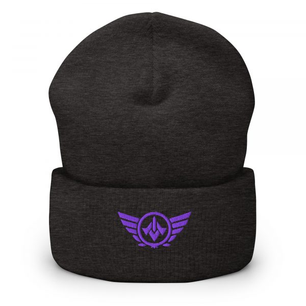 Purple Embroidered Logo Beanie | Dense Knit