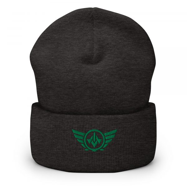 Kelly Green Embroidered Logo Beanie | Dense Knit