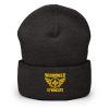 Gold Embroidered Brand Logo Beanie | Dense Knit