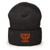 Orange Embroidered Brand Logo Beanie | Dense Knit