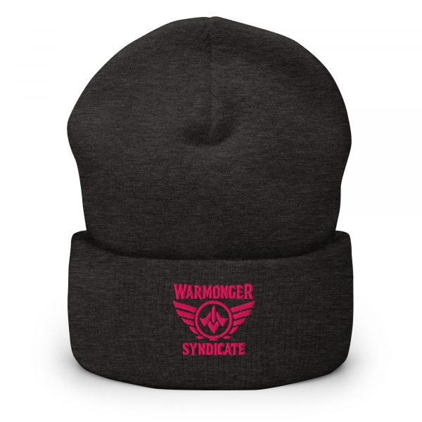 cuffed-beanie-dark-grey-front-68b7d7088e08b.jpg Flamingo Embroidered Brand Logo Beanie | Dense Knit