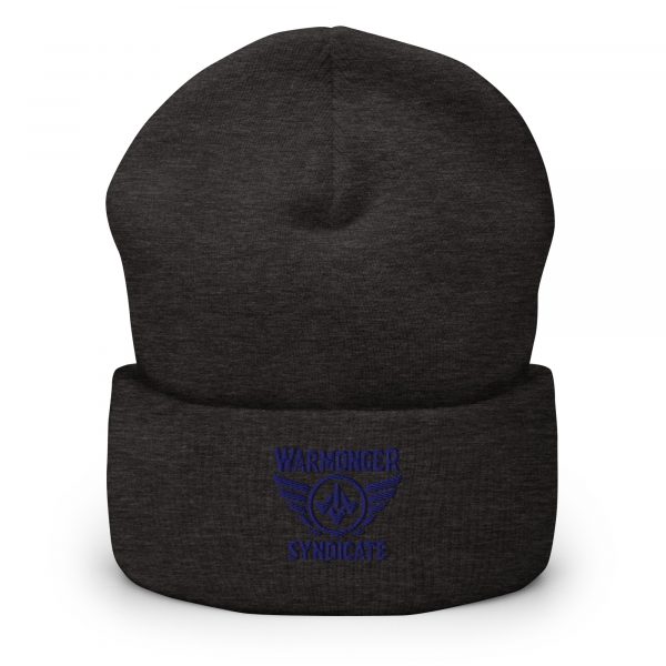 Navy Embroidered Brand Logo Beanie | Dense Knit