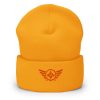 Orange Embroidered Logo Beanie | Dense Knit