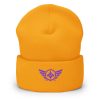Purple Embroidered Logo Beanie | Dense Knit