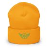 cuffed-beanie-gold-front-68b7cf823c511.jpg Kiwi Green Embroidered Logo Beanie | Dense Knit
