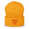 Orange Embroidered Brand Logo Beanie | Dense Knit