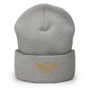 Old Gold Embroidered Logo Beanie | Dense Knit