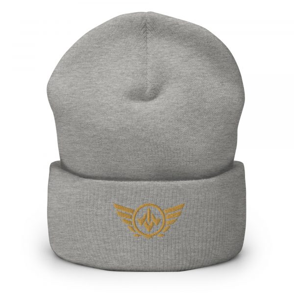 Old Gold Embroidered Logo Beanie | Dense Knit
