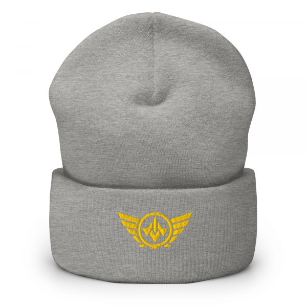 Gold Embroidered Logo Beanie | Dense Knit