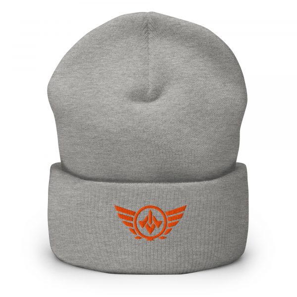 Orange Embroidered Logo Beanie | Dense Knit