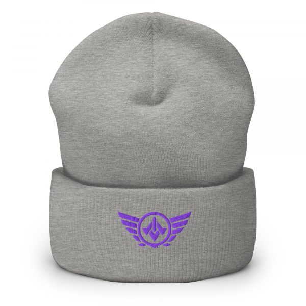 Purple Embroidered Logo Beanie | Dense Knit