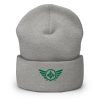 Kelly Green Embroidered Logo Beanie | Dense Knit