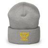 Gold Embroidered Brand Logo Beanie | Dense Knit