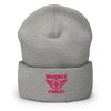 cuffed-beanie-heather-grey-front-68b7d7088e39e.jpg Flamingo Embroidered Brand Logo Beanie | Dense Knit
