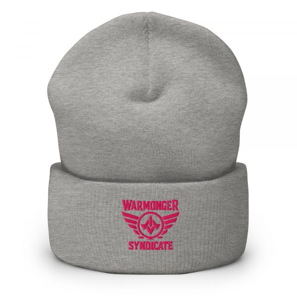 cuffed-beanie-heather-grey-front-68b7d7088e39e.jpg Flamingo Embroidered Brand Logo Beanie | Dense Knit