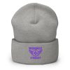 Purple Embroidered Brand Logo Beanie | Dense Knit