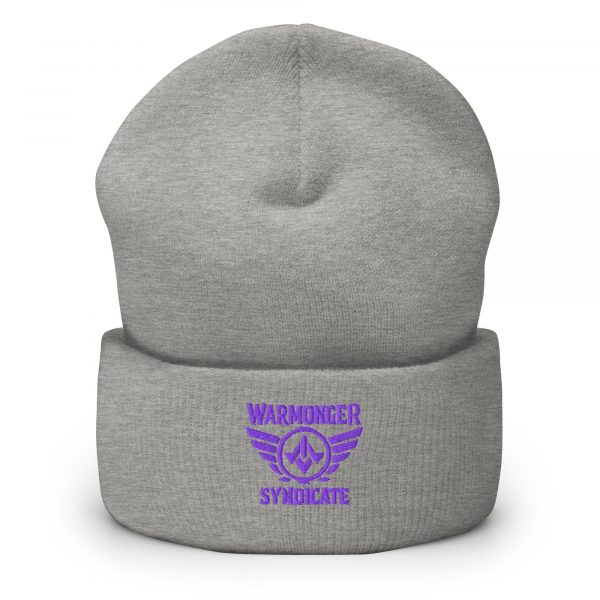 Purple Embroidered Brand Logo Beanie | Dense Knit