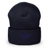 Navy Embroidered Logo Beanie | Dense Knit