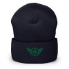 Kelly Green Embroidered Logo Beanie | Dense Knit
