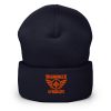 Orange Embroidered Brand Logo Beanie | Dense Knit