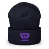 Purple Embroidered Brand Logo Beanie | Dense Knit