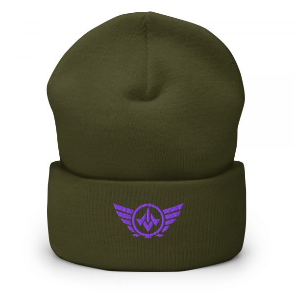 Purple Embroidered Logo Beanie | Dense Knit