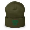 Kelly Green Embroidered Brand Logo Beanie | Dense Knit