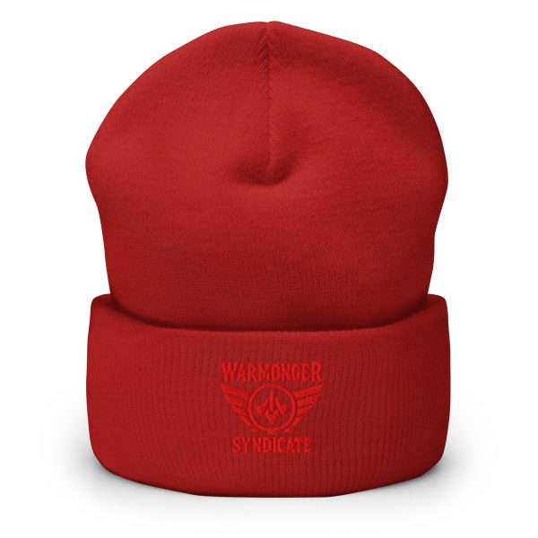 Red Embroidered Brand Logo Beanie | Dense Knit