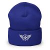 cuffed-beanie-royal-front-68b7cc5f97aa5.jpg White Embroidered Logo Beanie | Dense Knit