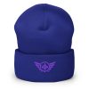 Purple Embroidered Logo Beanie | Dense Knit