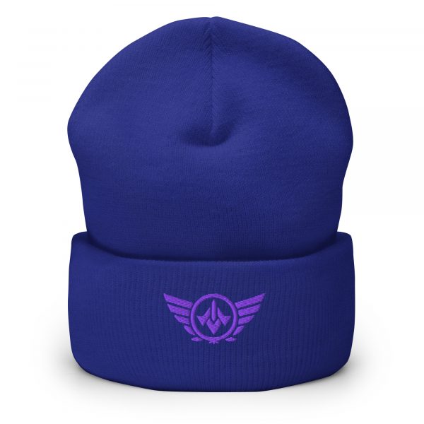Purple Embroidered Logo Beanie | Dense Knit
