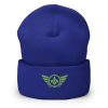 cuffed-beanie-royal-front-68b7cf823c20b.jpg Kiwi Green Embroidered Logo Beanie | Dense Knit