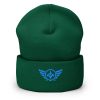 Aqua Embroidered Logo Beanie | Dense Knit
