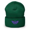 Purple Embroidered Logo Beanie | Dense Knit
