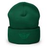 Kelly Green Embroidered Logo Beanie | Dense Knit