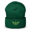cuffed-beanie-spruce-front-68b7cf823c3e0.jpg Kiwi Green Embroidered Logo Beanie | Dense Knit