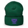 Purple Embroidered Brand Logo Beanie | Dense Knit