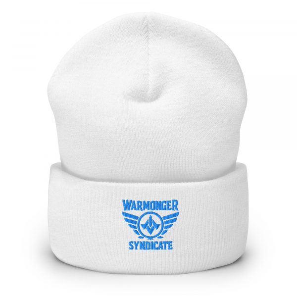 cuffed-beanie-white-front-68b7d8cba6bfc.jpg Aqua Embroidered Brand Logo Beanie | Dense Knit