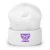 Purple Embroidered Brand Logo Beanie | Dense Knit