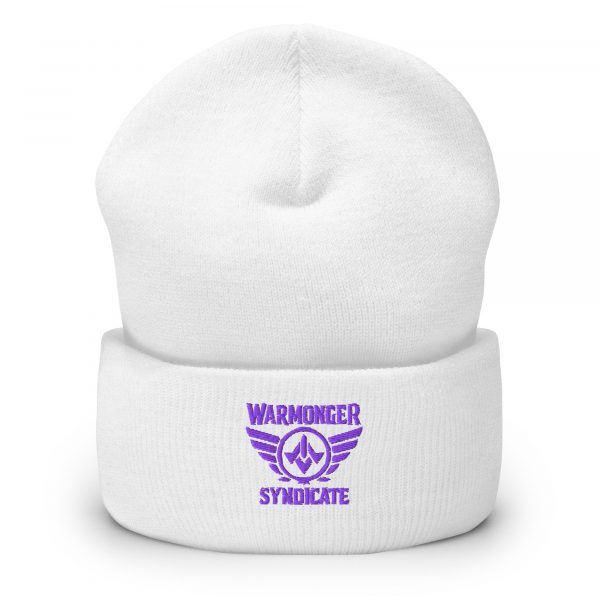 Purple Embroidered Brand Logo Beanie | Dense Knit