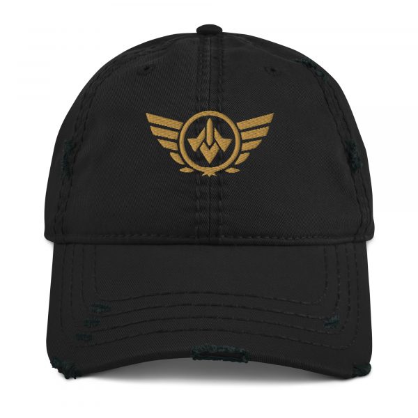 Old Gold Embroidered Logo Dad Cap | Distressed Style