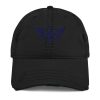 Navy Embroidered Logo Dad Cap | Distressed Style