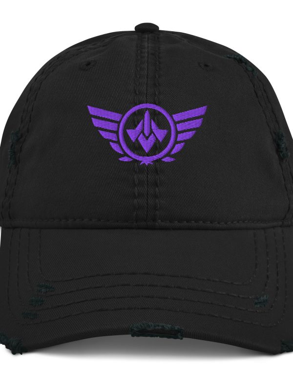 Purple Embroidered Logo Dad Cap | Distressed Style