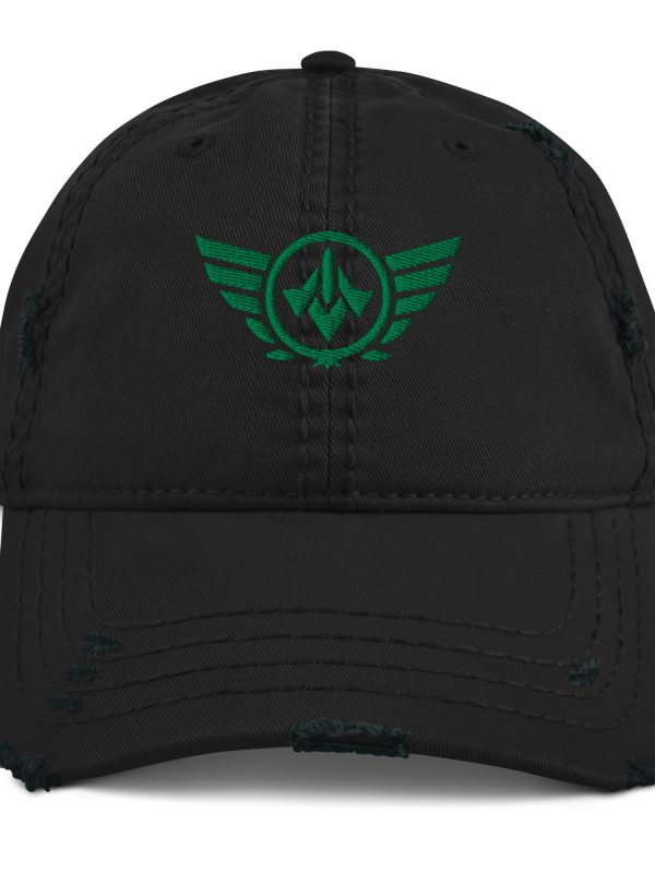 Kelly Green Embroidered Logo Dad Cap | Distressed Style