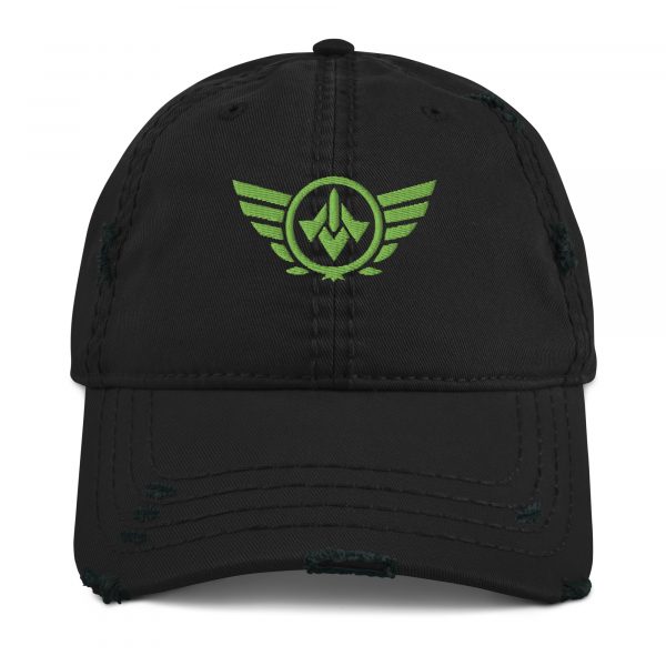 Kiwi Green Embroidered Logo Dad Cap | Distressed Style